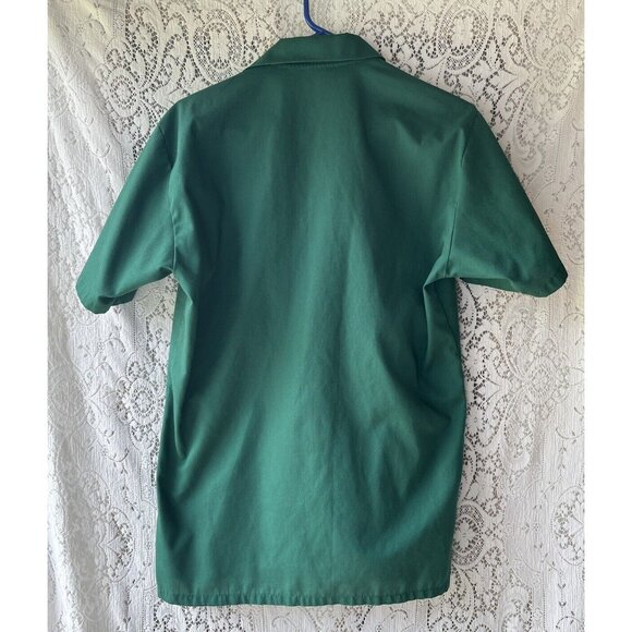 Vintage Fraternal Order of Eagles Patch Green Work Shirt Men’s Button Up SS - Picture 6 of 6